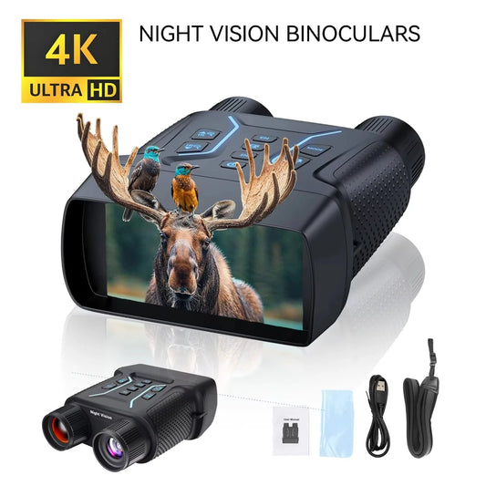 4K Night Vision Binoculars Infrared 8X Zoom Hunting Telescope Camping Equipment 350m-400m Night Vision Goggles for Travel