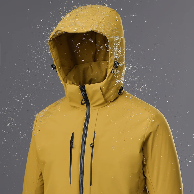 JNLN Unisex Waterproof Fleece Jackets Winter Windproof Thermal Windbreaker Men Women Hiking Camping Skiing Climbing Raincoat