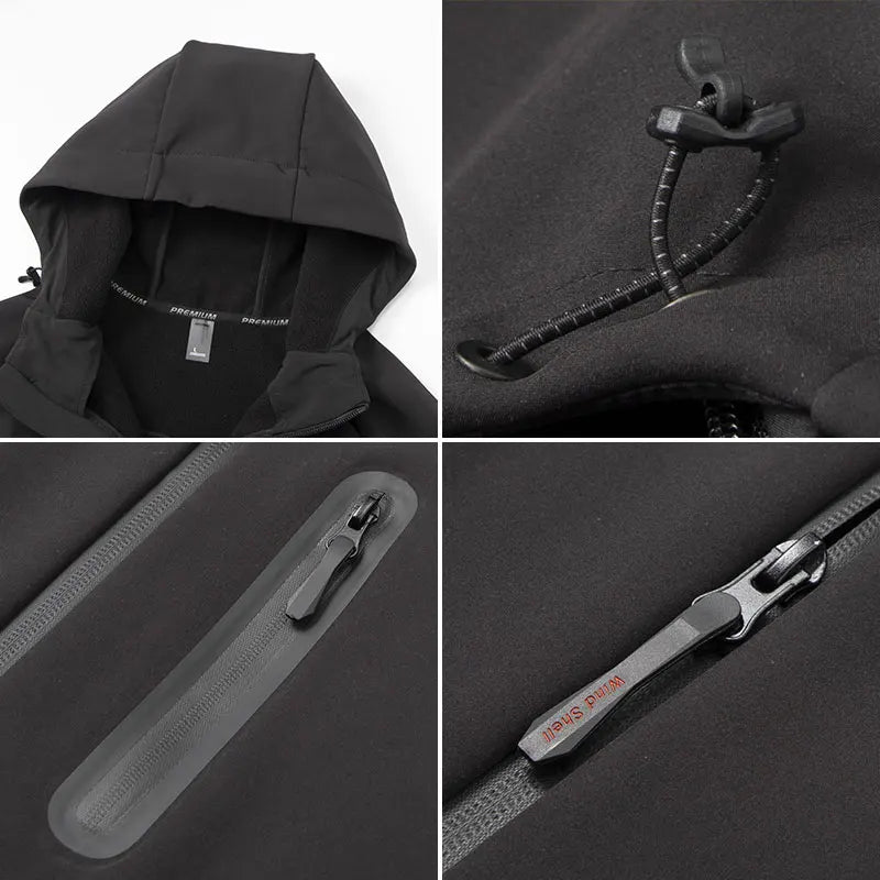 Hooded Softshell Jacket Women Sports Waterproof Jacket Add velvet keep Warm Jacket Outdoor Female Sport Hooded Jacket Windproof