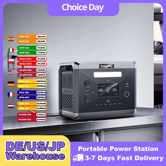 SOLARPLAY Portable Power Station  2400W（4800W Peak）Emergency Backup 2160WH High-power Power Supply for Home Outdoor Power Outage
