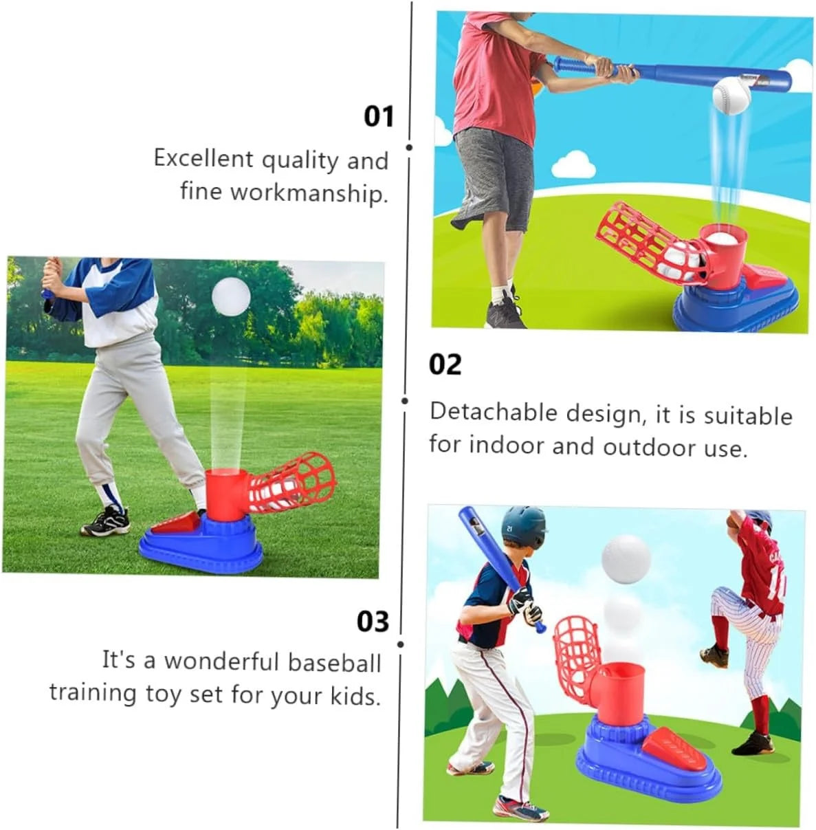 Children Baseball Pitching Machine Toy Kit, Outdoor Backyard Sport, Parent‑Child Interactive Play, Halloween Christmas Thanksgiving Surprise Holiday Gift for Boys & Girls