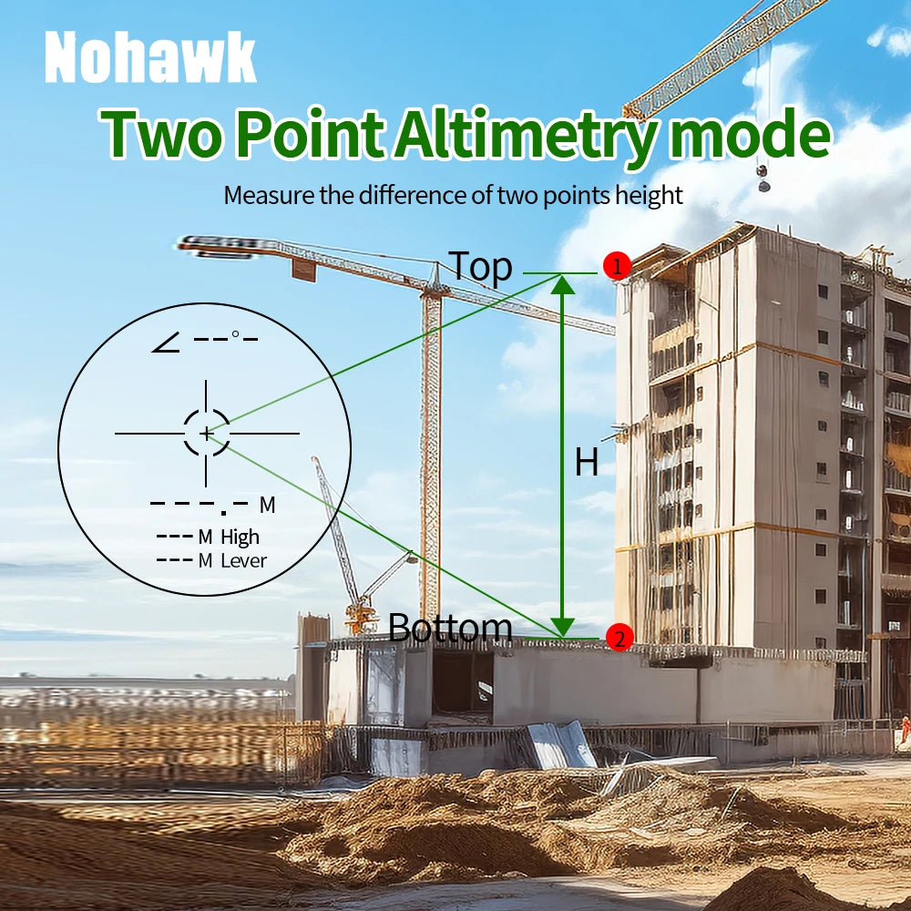 NOHAWK Hunting Rangefinder, 1000M/Yds,  6x Magnification, Angle, Speed Distance Measurement, and Continuous Scanning for Hunting