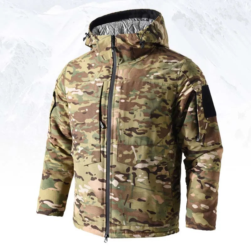 –20℃ Winter Parkas Camo Jackets Men Thick Heat Reflection Coat Work Hunting Clothes Windproof Waterproof Multicam Thermal Hooded