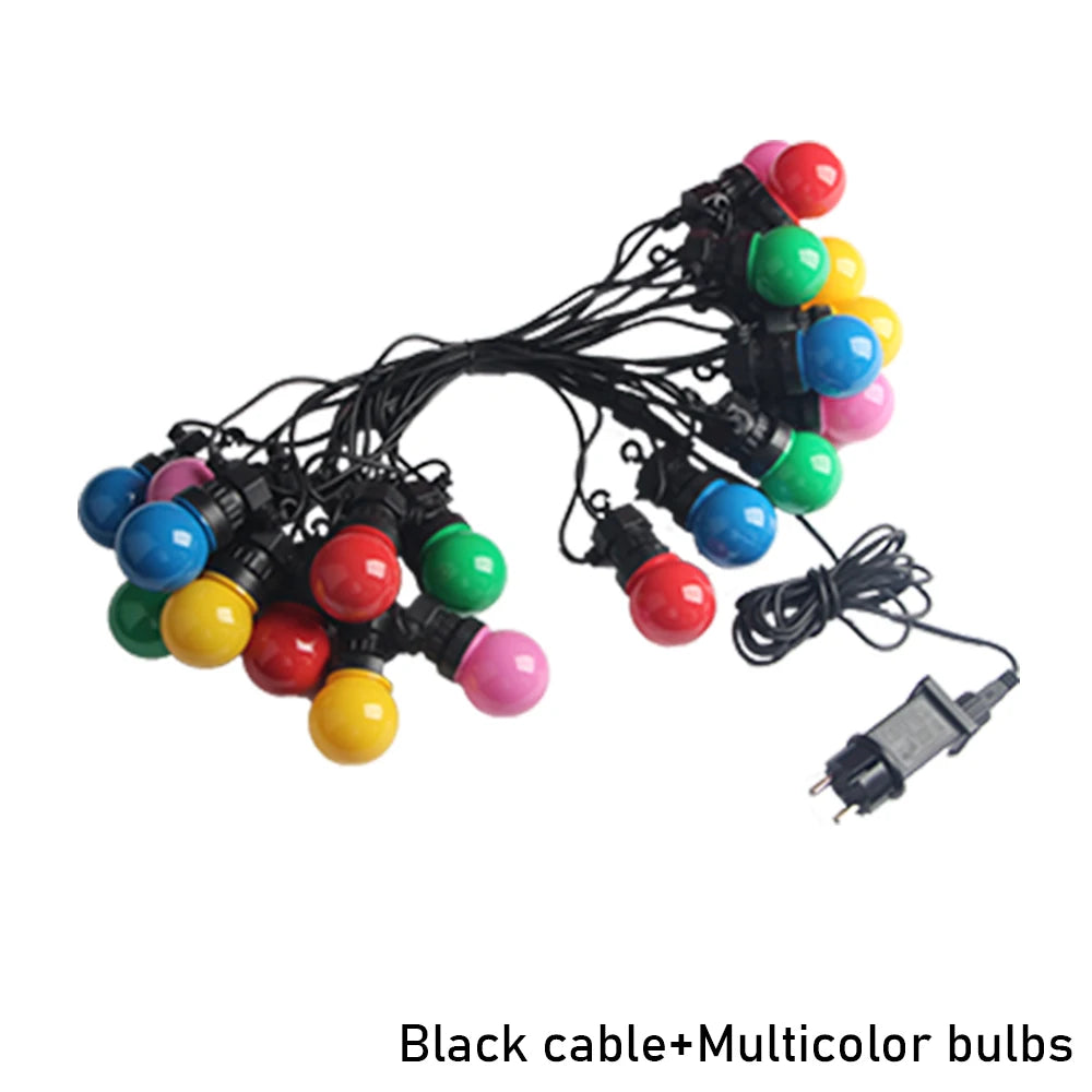8M/13M/24M/38M LED Globe Ball String Light Street Christmas Fairy Led Festoon Outdoor For Garden Backyard Party Patio Decor