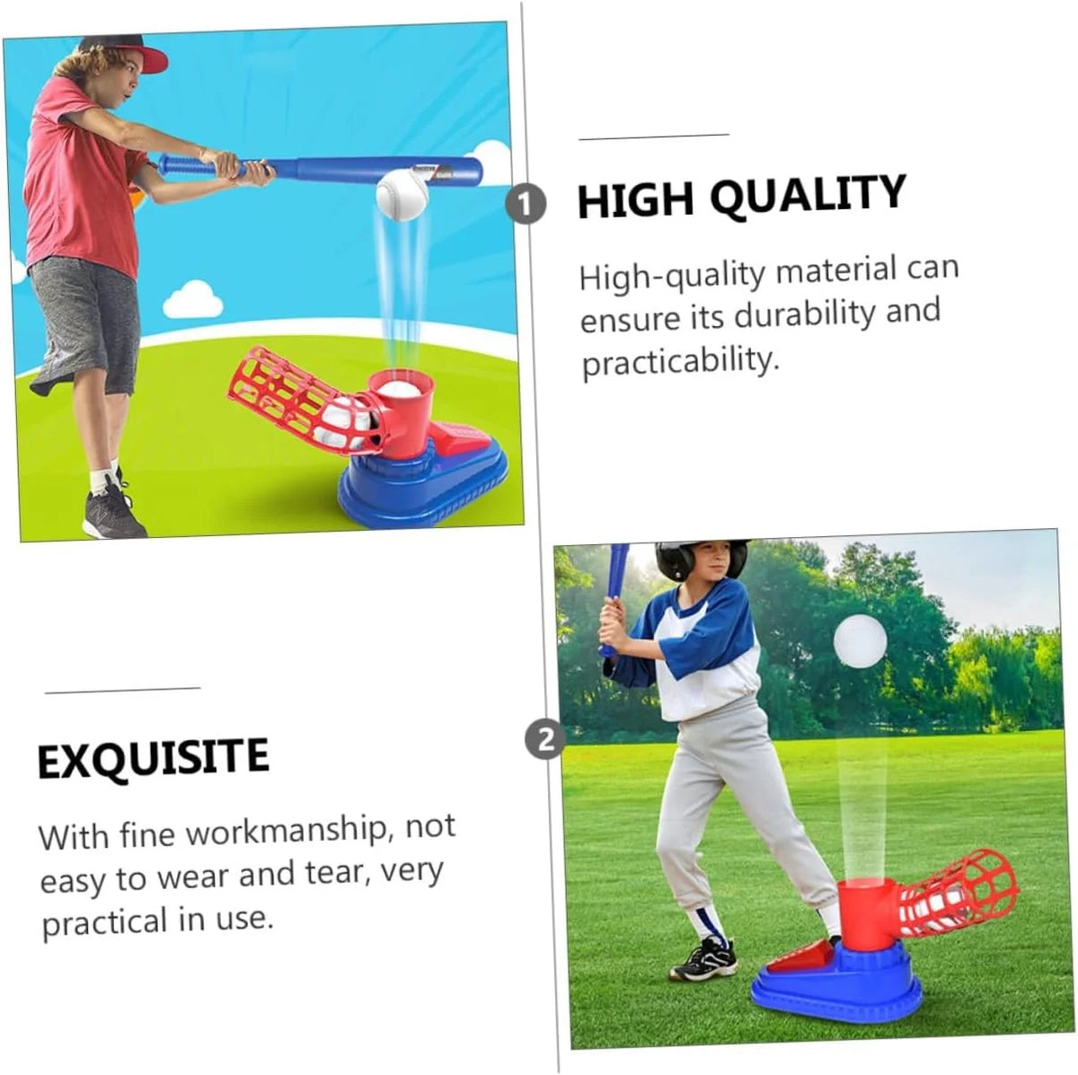 Children Baseball Pitching Machine Toy Kit, Outdoor Backyard Sport, Parent‑Child Interactive Play, Halloween Christmas Thanksgiving Surprise Holiday Gift for Boys & Girls