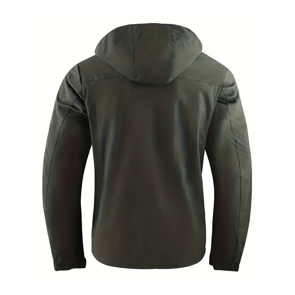 Men's Spring and Autumn Plus Size Multi-Pocket Hooded Windproof Jacket, Sports Casual Outdoor Workwear Loose Jacket
