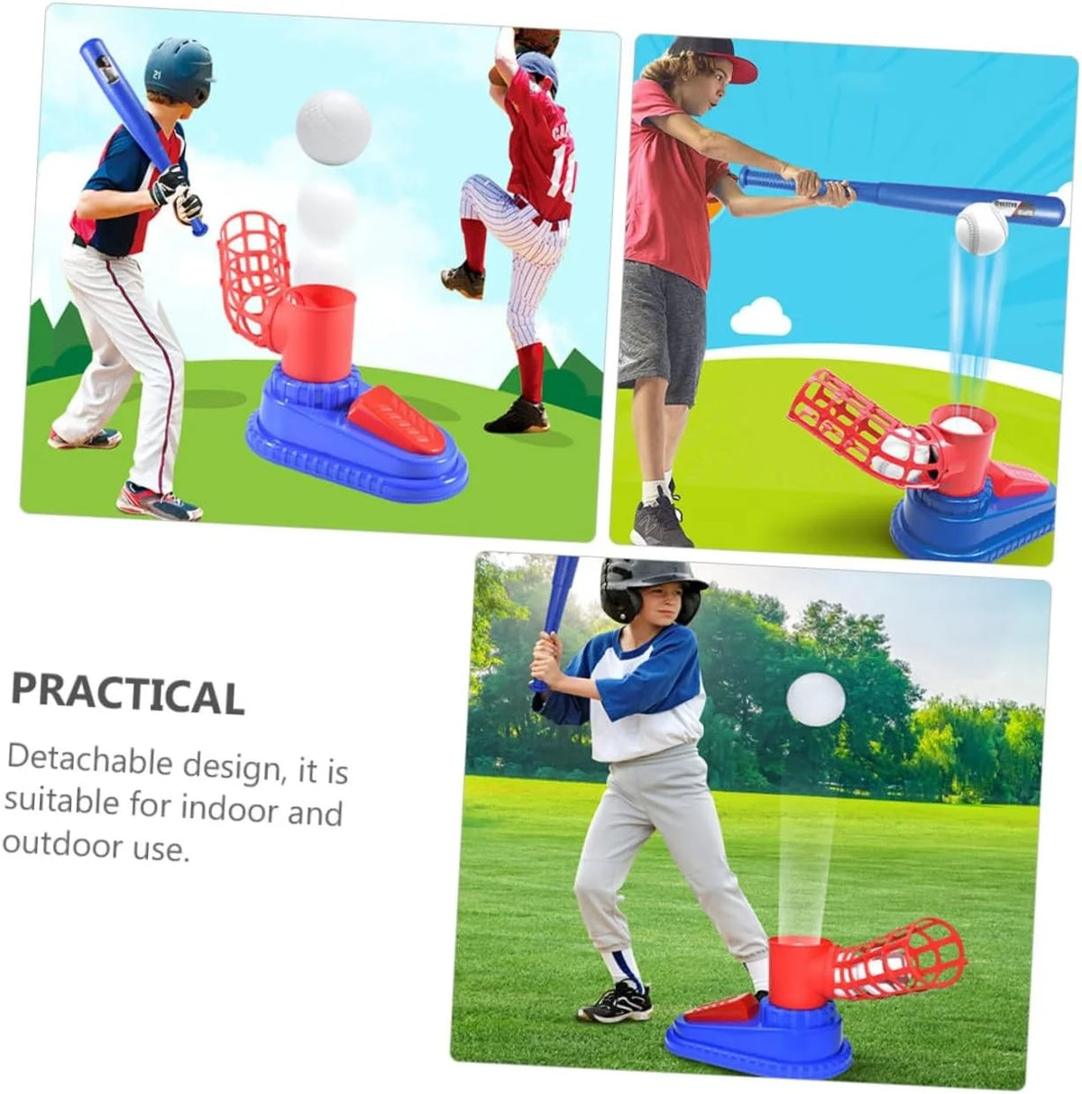 Children Baseball Pitching Machine Toy Kit, Outdoor Backyard Sport, Parent‑Child Interactive Play, Halloween Christmas Thanksgiving Surprise Holiday Gift for Boys & Girls