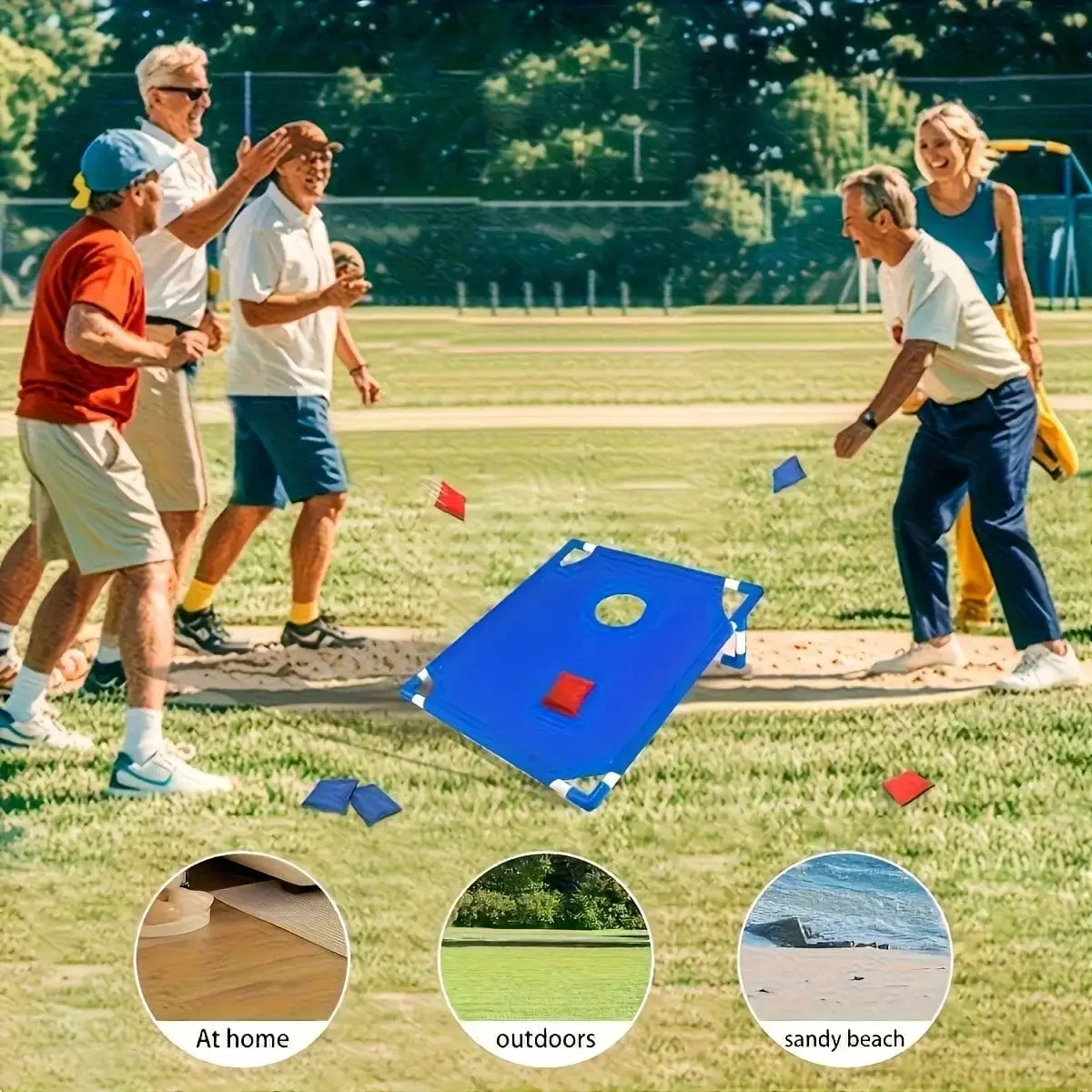 Portable Outdoor Bean Bag Toss Game Set, Includes 2 Target Boards & 6 Beanbags, Competitive Tossing Rack Toy for Yard, Beach and Outdoor Parties, Fun Interactive Family Game for All Ages, Perfect Halloween, Christmas & Easter