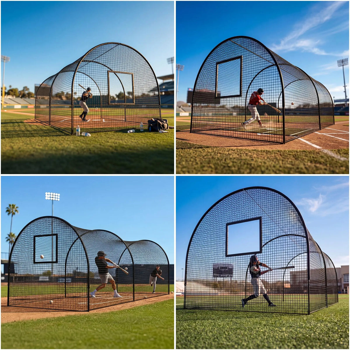 33FT/22FT Baseball Batting Cage With Frame & Net, Outdoor Hitting Pitching Training Net For Backyard Softball Golf Practice Set