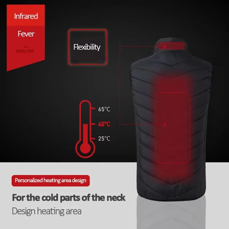 21 Heated Vest Zones Electric Heated Jackets Men Women Sportswear Heated Coat Graphene Heat Coat USB Heating Jacket For Camping